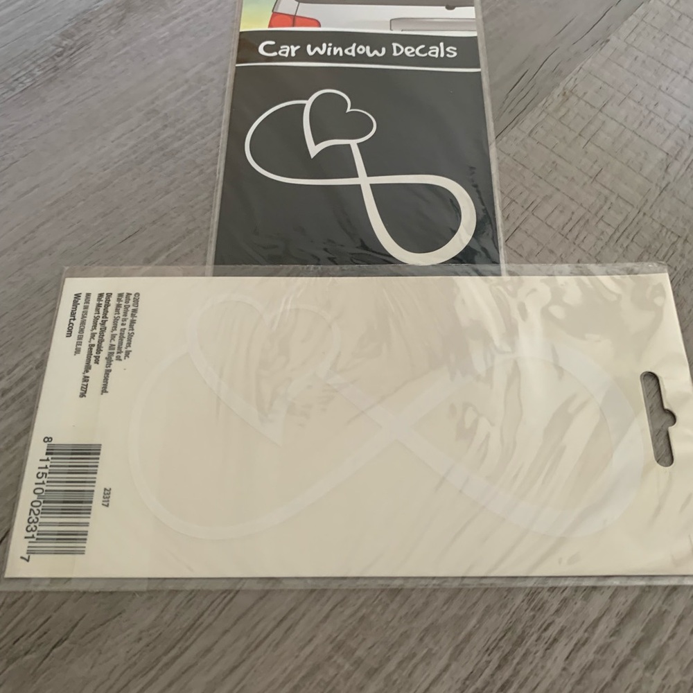 NWT Set of 2 car window decals. Infinite love! ❤️
